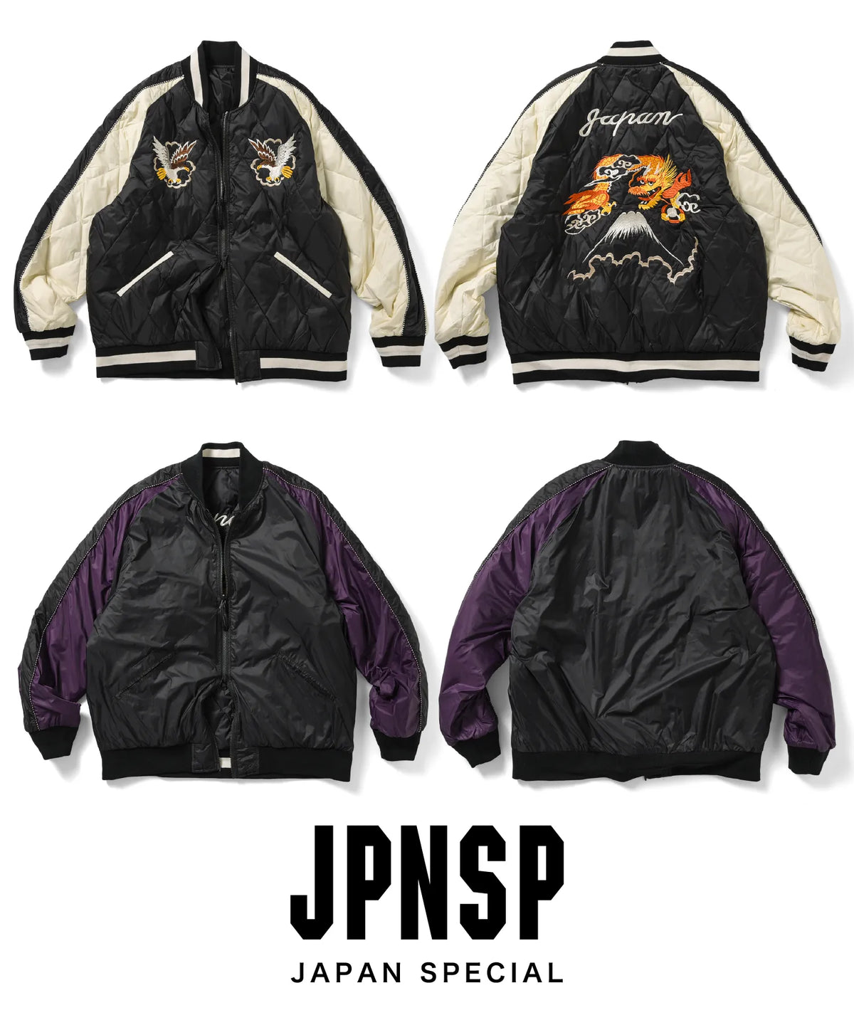 日本限定 雙面穿橫須賀刺繡羽絨外套