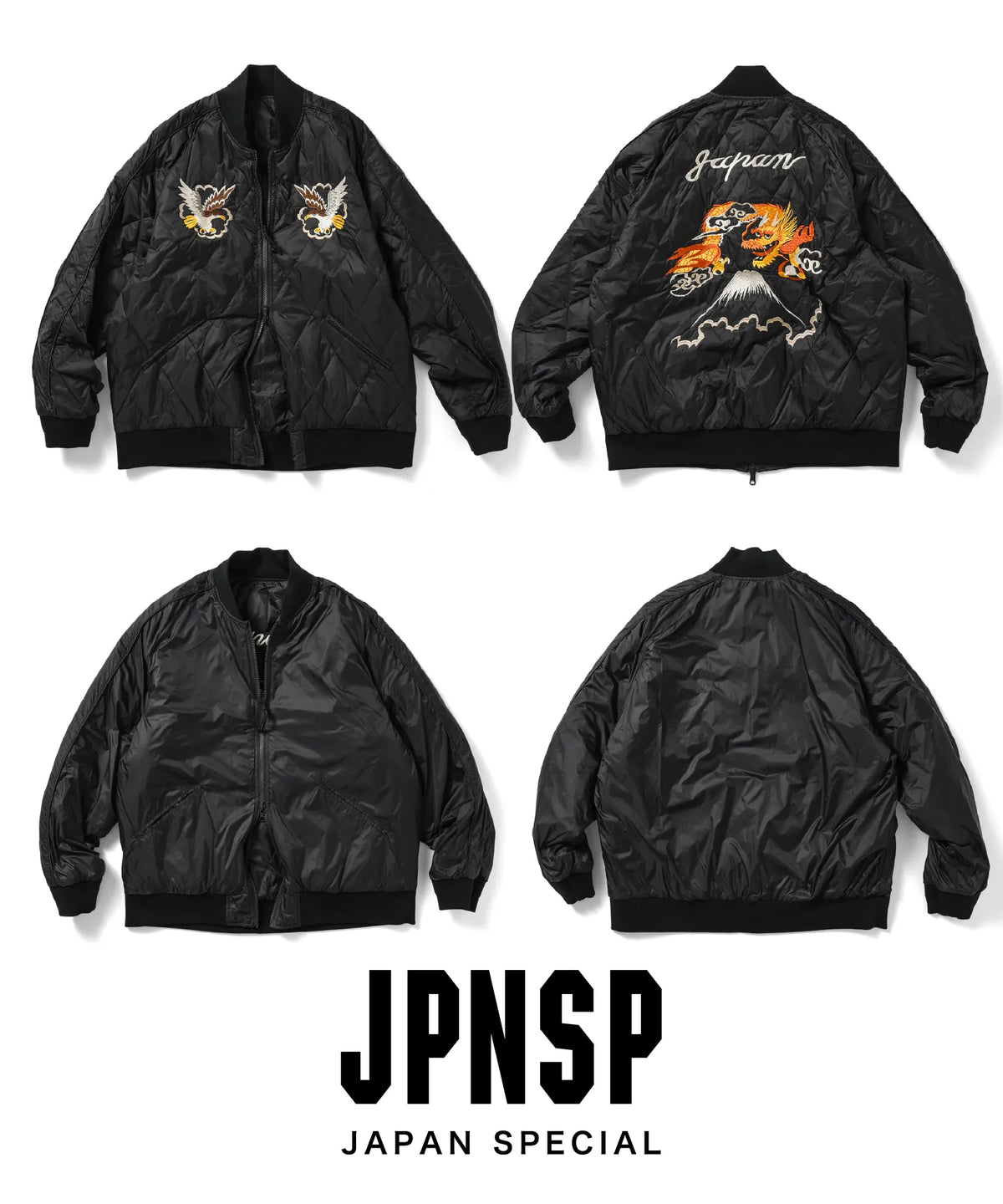 日本限定 雙面穿橫須賀刺繡羽絨外套