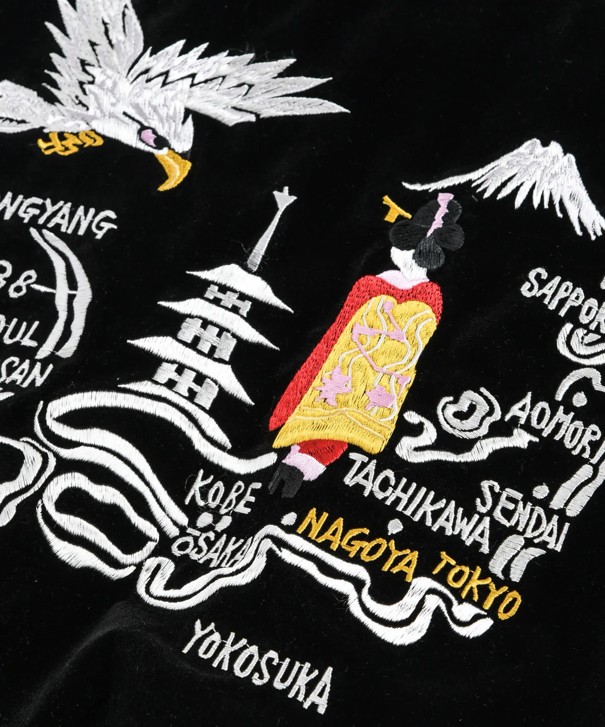日本限定 雙面穿橫須賀刺繡羽絨外套